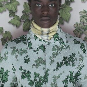 Dior Amoako Boafo white oblique leaf shirt